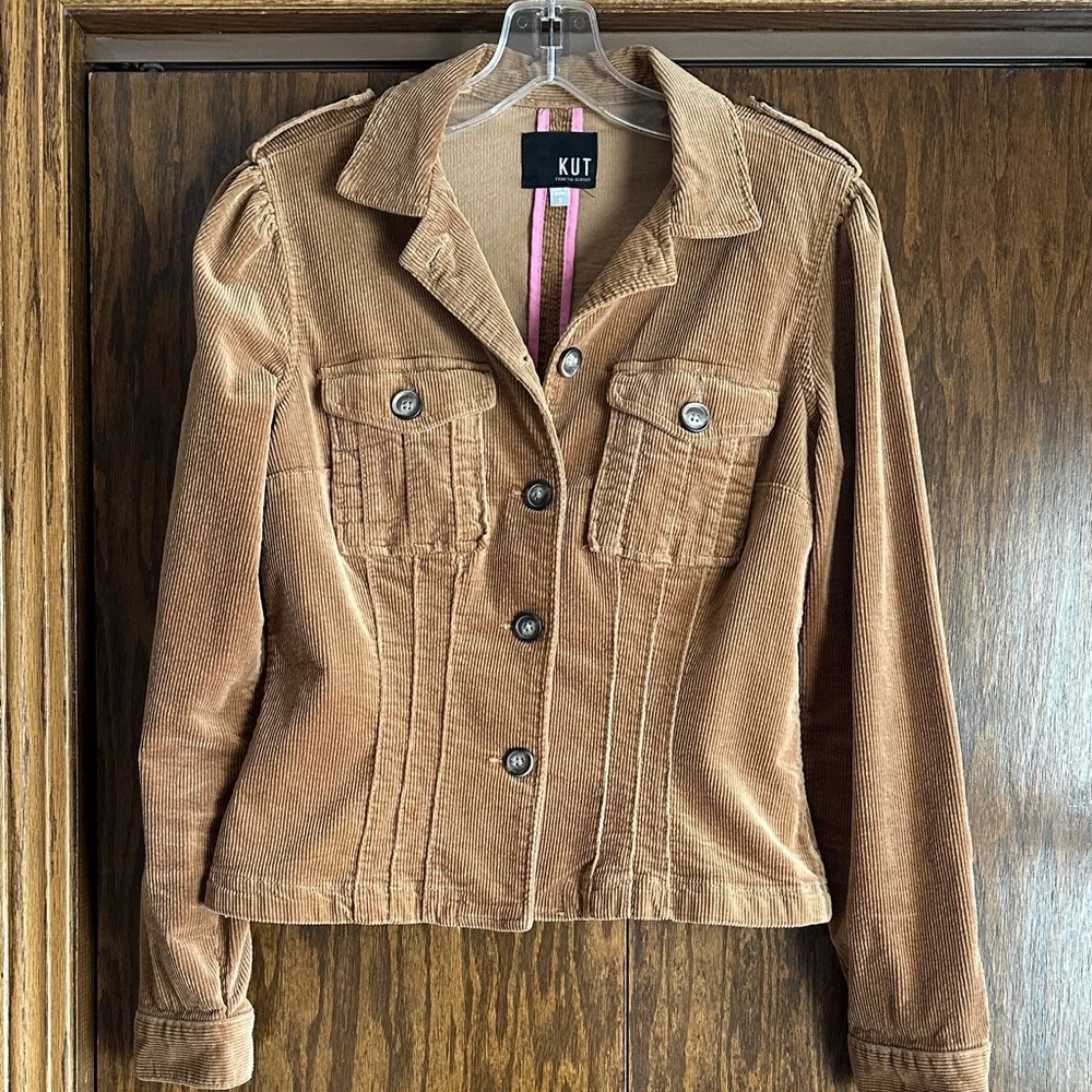 Kut from the Kloth Tan Corduroy Utility Jacket - Picture 4 of 8